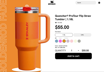 DailyUI - Customize Product dailyui figma stanley tumbler ui ux web