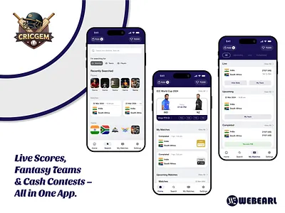 CricGem – Fantasy Cricket & Sports App appdesign dashboarddesign fantacy gaming app fantasycricket flutter app gamedesign gaming app interactivedesign mobileappdesign mobilegame sportsapp uiux