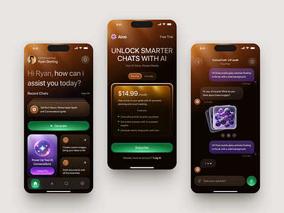Mobile Design for Ai, SaaS app design application design design interface ios app design mobile app product service startup ui ux