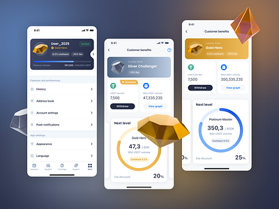 Loyalty Program UI 3d badgesdesign gamification mobileui productdesign ui