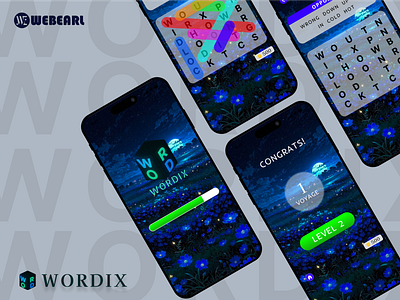 Wordix – Creative Word Puzzle & Brain Game appdesign braingame casualgame creativeui educationalgame gameconcept gamedesign gameinterface gameui gamification interactivedesign mobileappdesign mobilegame puzzlegame sideproject uiux userexperience wordgame wordix wordpuzzle