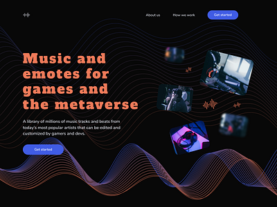 Website. music for games design gamedev games landing page main page music product page typography ui website