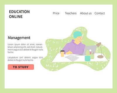 Landing page (education) design education graphic design illustration lending page ui vector web website