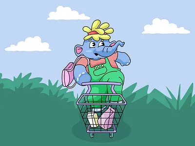 ZuZu Mart Illustration – Mascot with Shopping Cart art brand illustration branding design cartoon character character design conceptual art graphic design illustration illustration design illustration style illustrator logo illustration mart mascot mascot illustration product design vector vector illustration