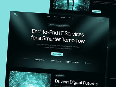 Florian - IT Solution Landing Page 3d animation branding design figma framer graphic design illustration information technology it logo motion graphics saas software software design ui uiux ux web design