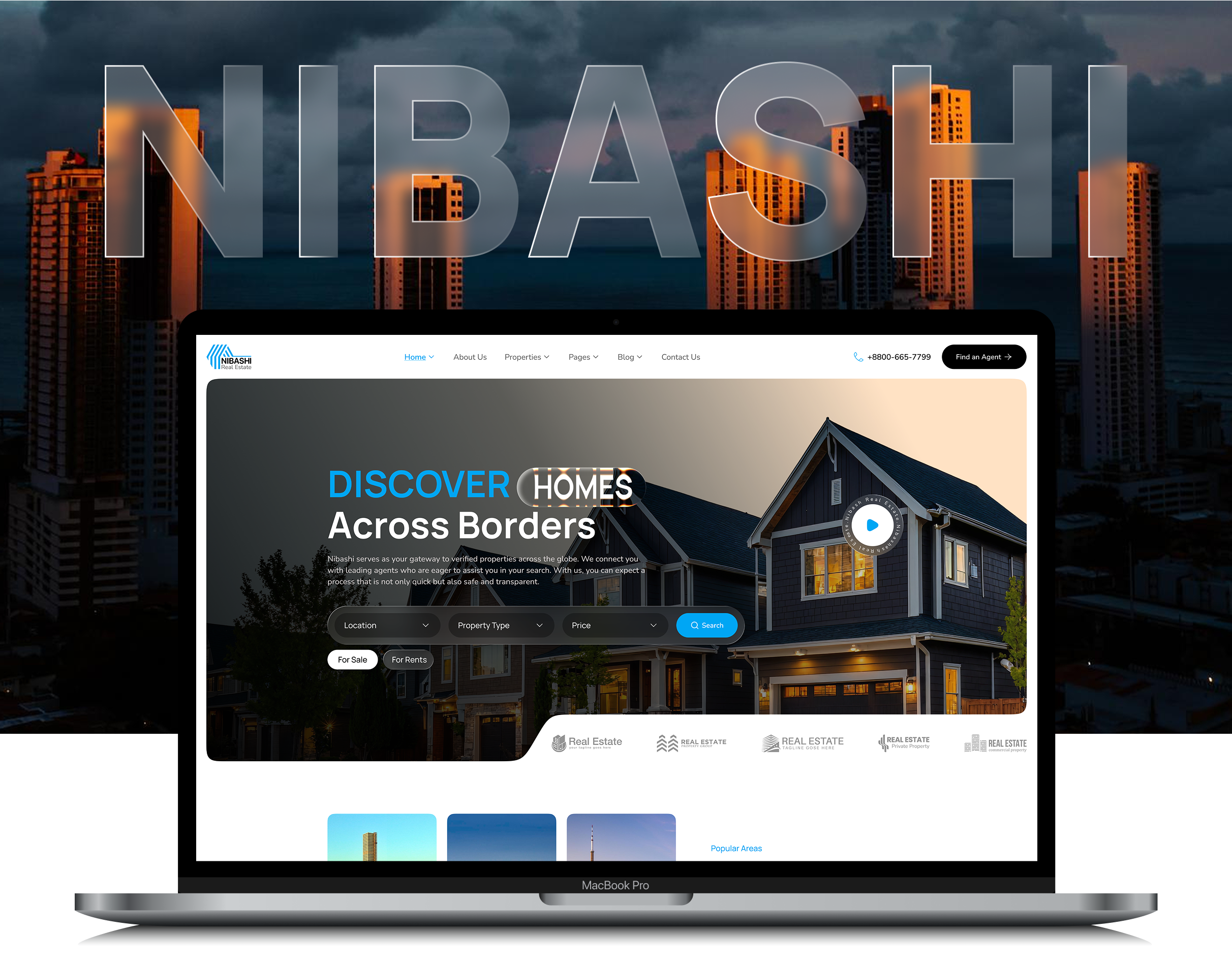 Nibashi Real Estate Single Property Agency Landing Page creative landing page figma figma design landing page modern real estate product design real estate real estate branding real estate web design single property ui ui design uiux ux visual identity web design