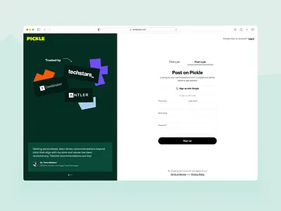 Pickle — Registrations best web design design login form modern website ui uiux design user experience user experience design user interface user interface design ux web design website design website ui