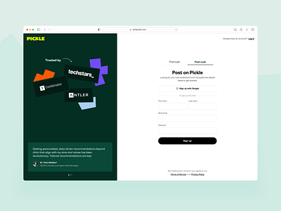 Pickle — Registrations best web design design login form modern website ui uiux design user experience user experience design user interface user interface design ux web design website design website ui