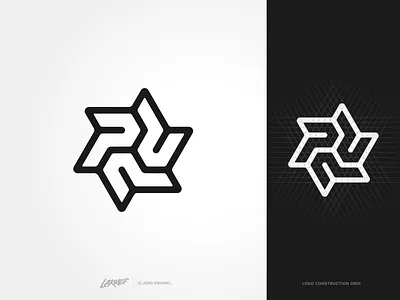 Trippple – Unused Concept brand construction geometric grid identity letter letters logo mark monogram p star stars symbol three tri