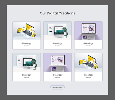 Our Projects app projects behance client work creative ui creative work design portfolio dribble landing page minimal our projects portfolio product design project showcase ui uiux web projects website design website section