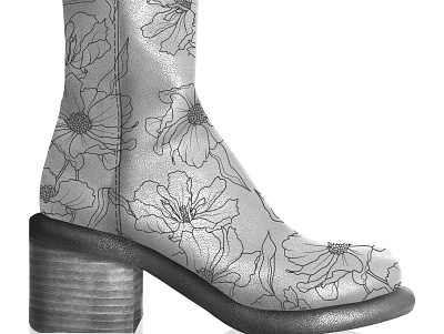 Flower boot design fashion graphic design illustration pattern shoes