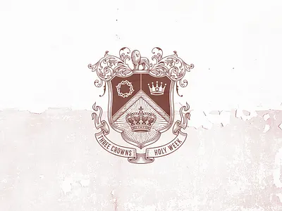 Three Crowns - Crest Design church coat of arms crest crown design drawing graphic design illustration vintage