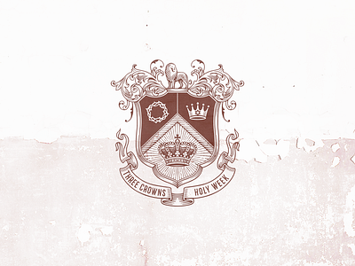 Three Crowns - Crest Design church coat of arms crest crown design drawing graphic design illustration vintage