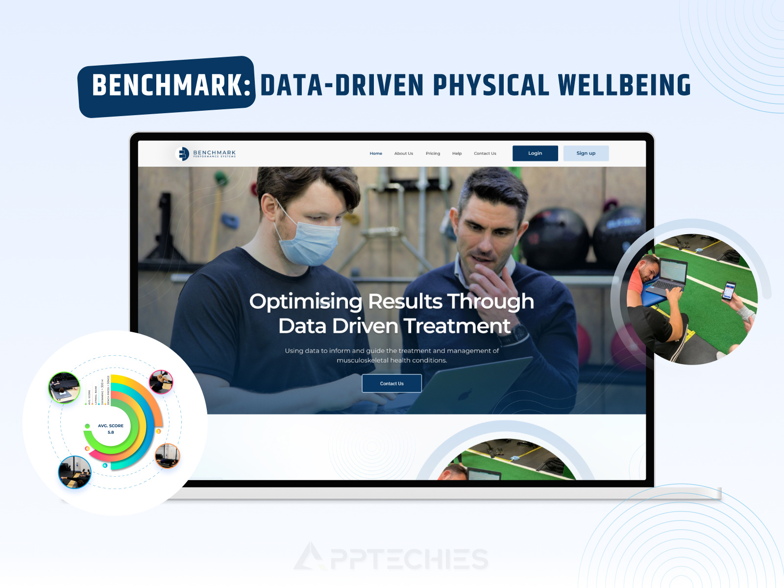 Benchmark – Healthcare Web Design | Apptechies appdesign dashboarddesign healthcare healthcareplatform healthcareui medicalapp mobileapp website wellness