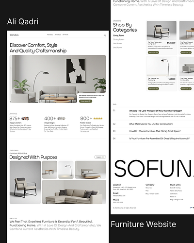 Furniture Website Design editorial design furniture furniture website landing page landing page design magazine website news website ui design ux design web design website design