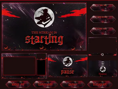 Fighter Girl Animated Full Stream Package animated pack stream animated screens design kick overlay kick screens livestream overlays pack stream overlay sakura stream overlay stream stream overlay stream pack streaming streamlabs twitch twitch design twitch overlay