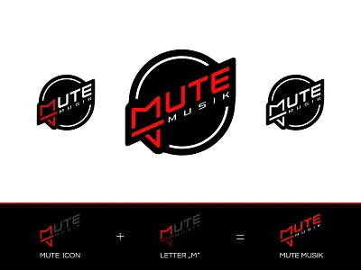 Mute Musik brand identity branding clever design giletroja illustration logo logo design minimalism music music logo music studio mute logo mute music mute musik mute wordmark smart typography ui wordmark