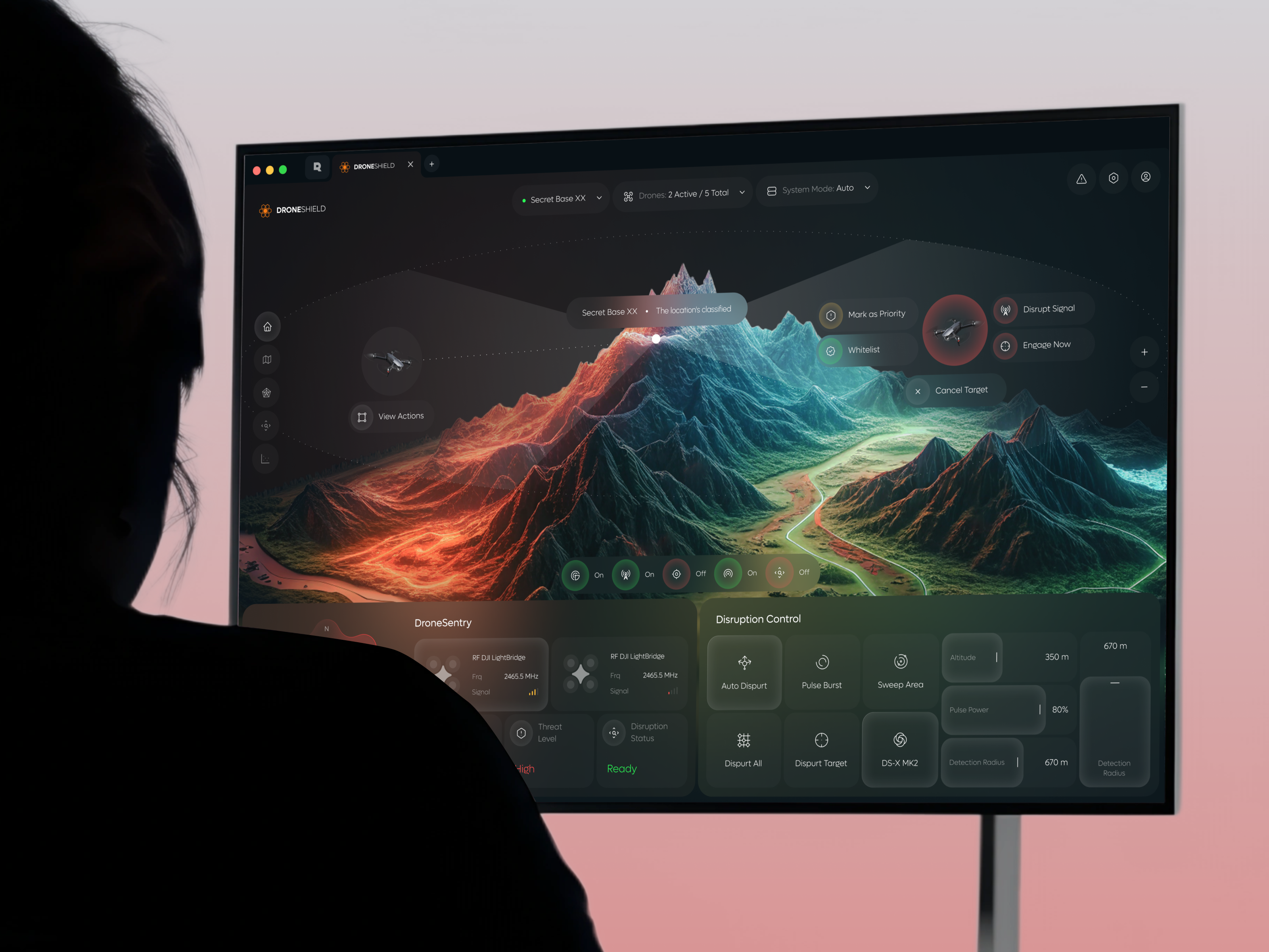 DroneShield SaaS - Drone Defense Web Dashboard 3d ai app b2b business control crm dashboard defense design drone interface map mission product saas software ui ux web