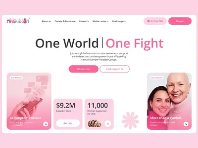 Website for PinkRibbon animation ui ux uxui web design