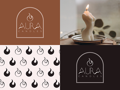 Logo for AURA Candles adobe illustrator aura branding candles design graphic design illustration logo pattern vector