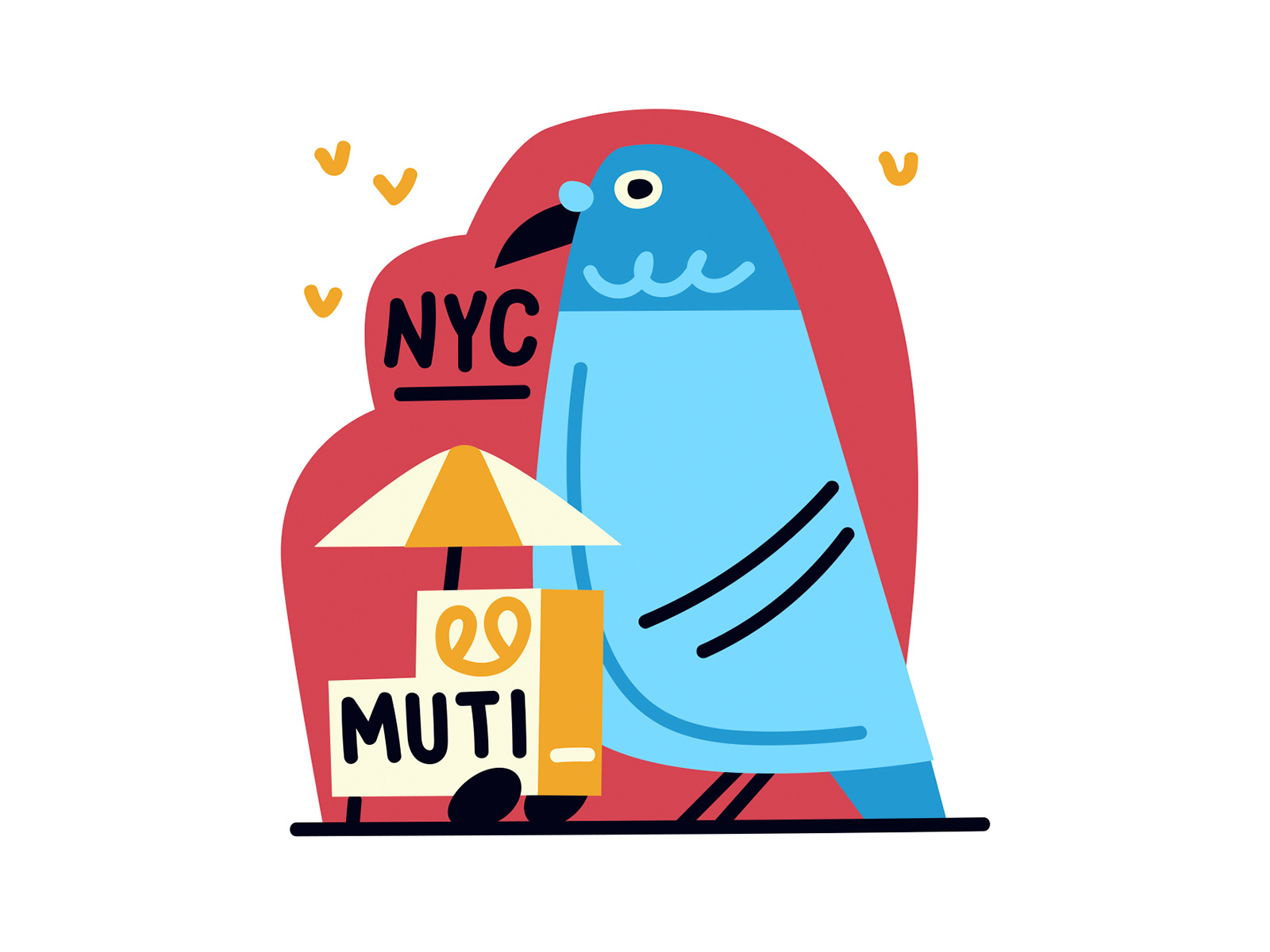 City sky rats adobe aftereffects animation bird blue citylife flatart illustration illustrator line motion motion graphics muti newyorkcity newyorkers nyc pigeon pretzel skyrat streetfood