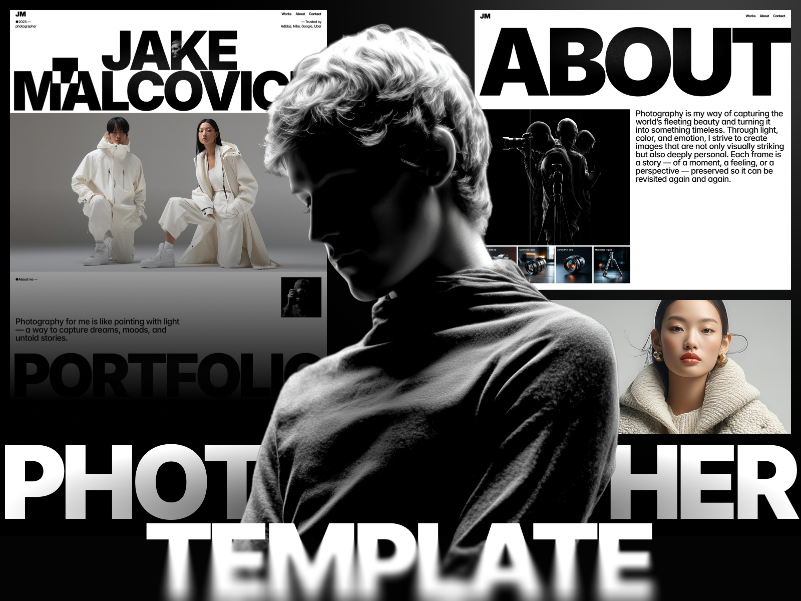 Photographer portfolio | Framer template hero section design design framer landing page photographer portfolio ui