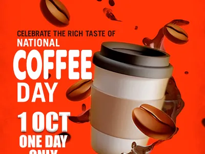 Coffee day, Coffee, Takeaway coffee, Coffee to go branding coffee to go design digital painting graphic design illustration logo photoshop print design separation color