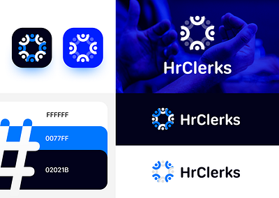 Hrclerks Logo Presentation app logo colors logo hrclerks logo branding logo design recruiter app recruitment shahrukahmed techlogo uiux visual brand web
