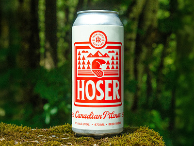 Hoser Canadian Pilsner beaver beer brewery canada canadian craft beer hoser illustration label mountain packaging thick lines trees