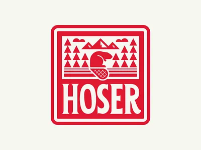 Hoser Canadian Pilsner beaver beer brewery canada canadian craft beer hoser illustration label mountain packaging thick lines trees