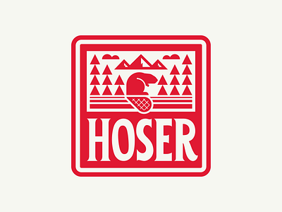 Hoser Canadian Pilsner beaver beer brewery canada canadian craft beer hoser illustration label mountain packaging thick lines trees