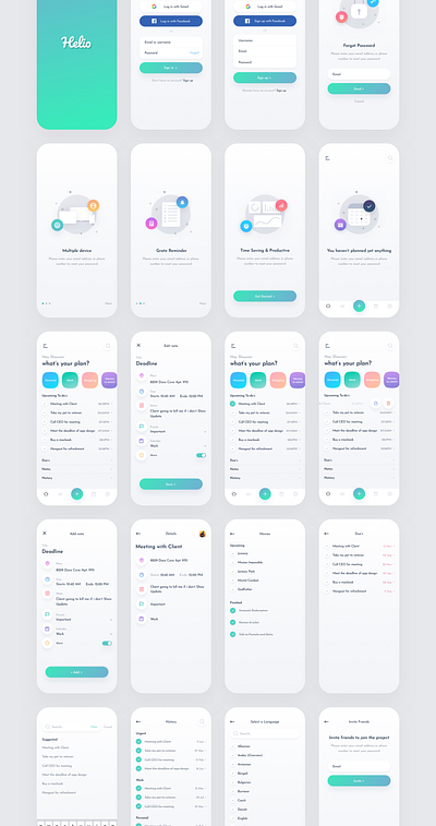 Helio – Productivity & Task Manager App interaction design mobile app design usability testing visual branding