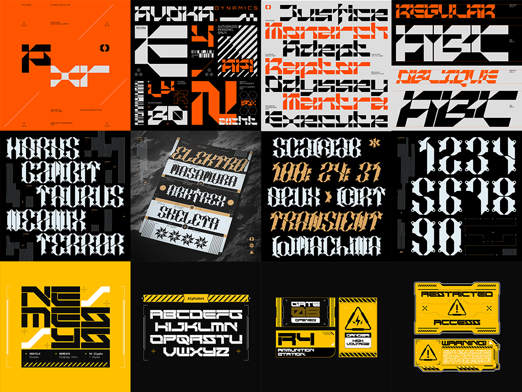 Example of Cyberpunk & Futuristic Custom Font