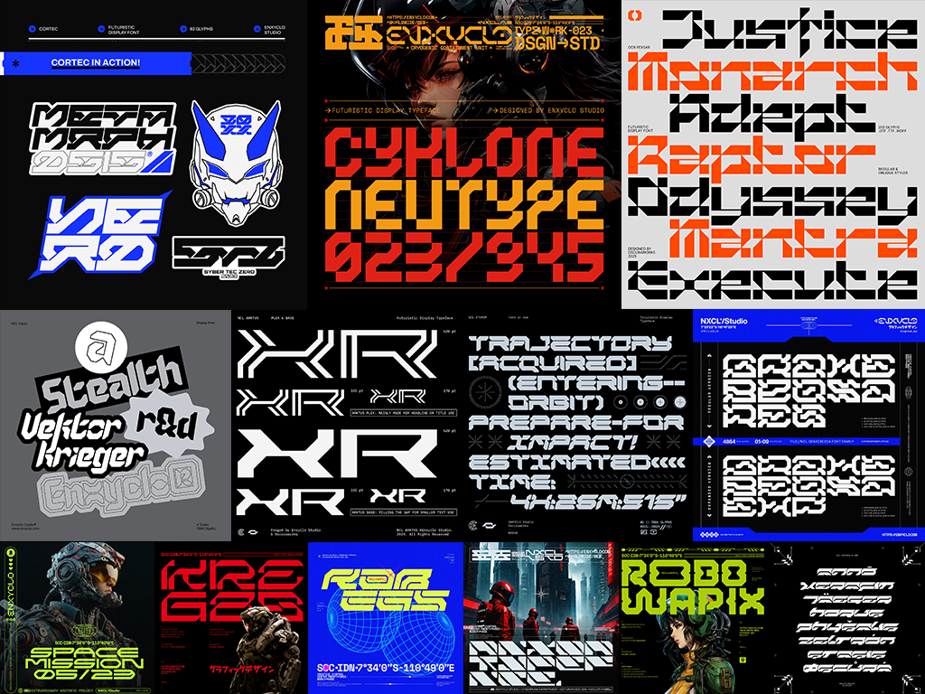 Example of Cyberpunk & Futuristic Custom Font