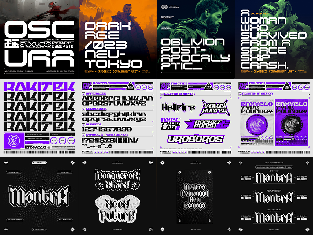 Example of Cyberpunk & Futuristic Custom Font