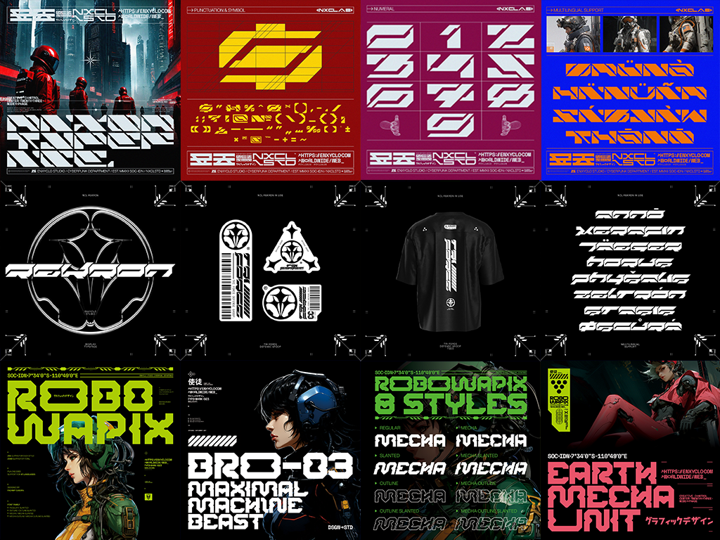 Example of Cyberpunk & Futuristic Custom Font