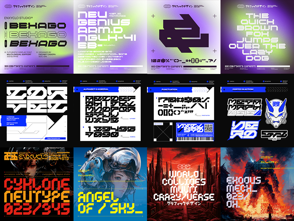 Example of Cyberpunk & Futuristic Custom Font