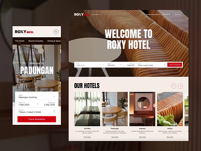 Roxy Hotel booking hotel malaysia ui ux web website