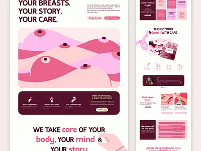 Bloom — Midwives Against Breast Cancer awareness boobs breasts cancer care graphic design october rose ui uidesign webdesign website