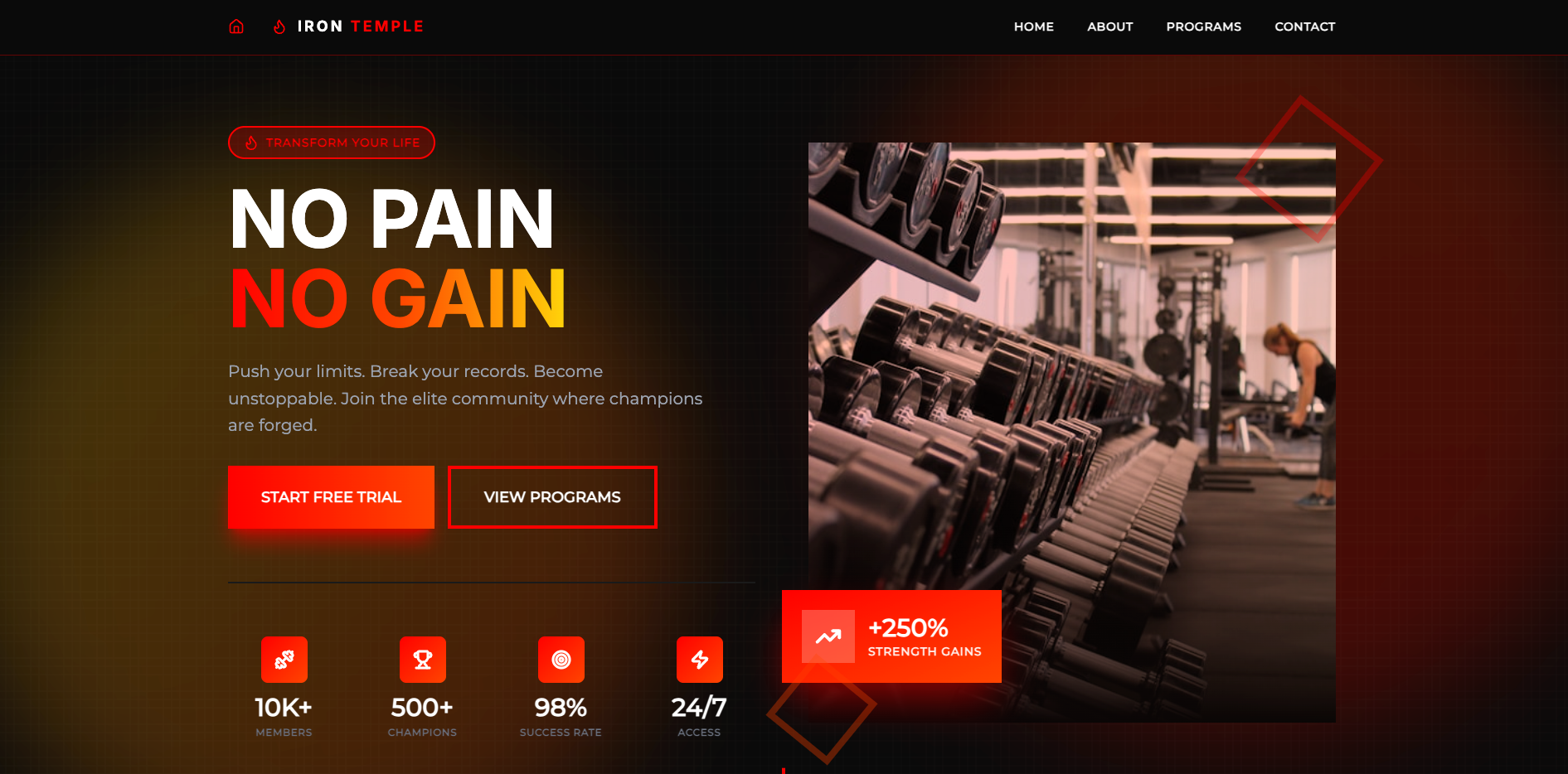 Example of Single Page Portfolio Development
