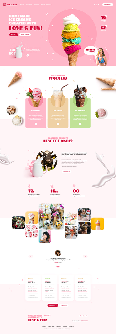 BeIceCream – Ice Cream Brand Website Design brand identity integration branding design graphic design interaction design ux vector
