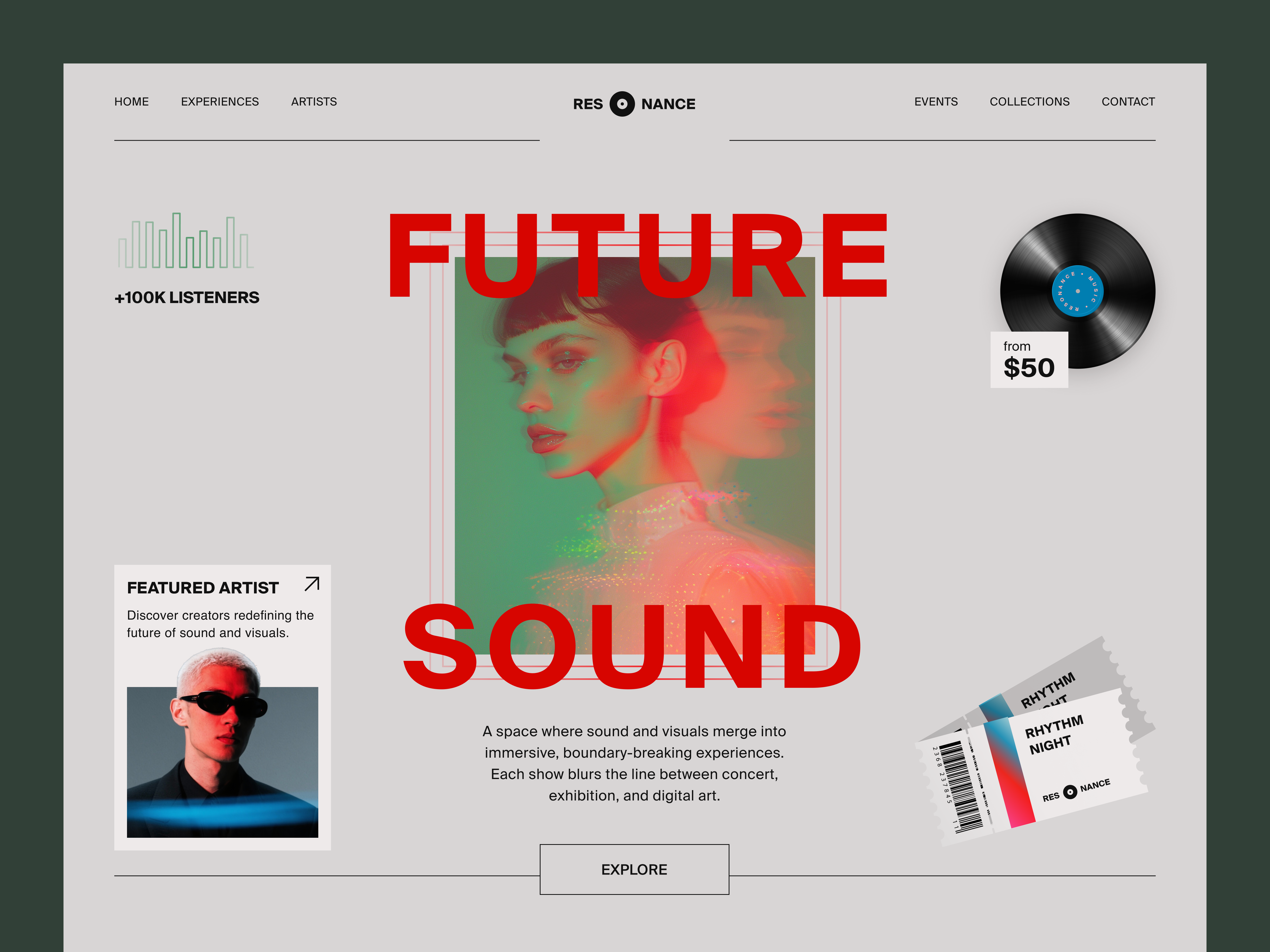 Resonance – Music Platform branding design music music platform ui uiux ux web web design website
