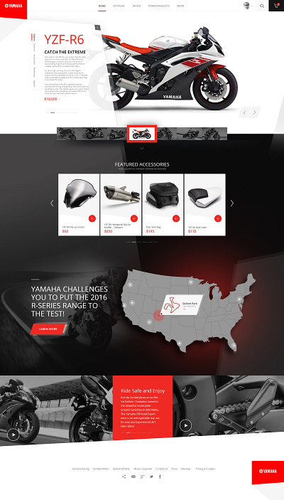 Yamaha YZF-R6 – Motorcycle Website Design brand identity integration branding design graphic design illustration interaction design logo ui vector