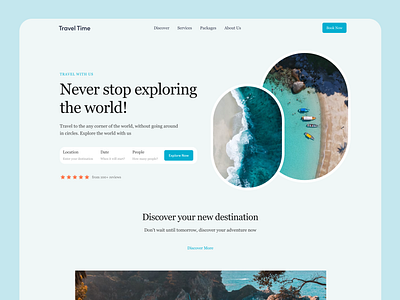 Travel Agency Landing Page | Travel Website Design adventure booking figma design flight home page landing page modern website tourism travel travel landing page travel service travel website trip vacation web design web design travel webdesign website