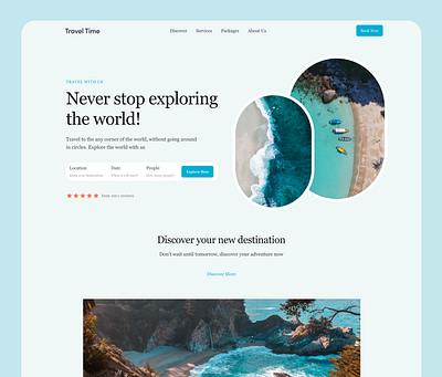 Travel Agency Landing Page | Travel Website Design adventure booking figma design flight home page landing page modern website tourism travel travel landing page travel service travel website trip vacation web design web design travel webdesign website