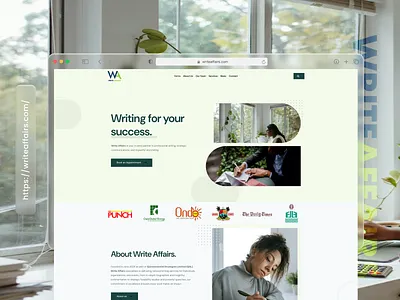 Write Affairs branding ui uiux design web design writers writing