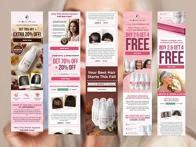Fall Hair Revival – Seasonal Hair Care Promo Design campaign design canva email deliverability email design email marketing email template design klaviyo klaviyo flows mailchimp minimalistic email newsletter design