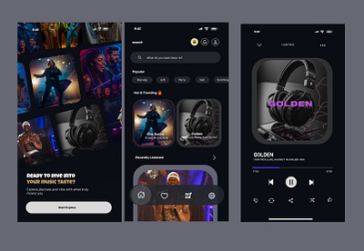 Music Player design graphic design illustration typography ui ux
