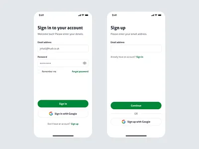 Sign in or sign up app clean log in sign in sign up ui