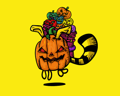 Max halloween art artwork cartoon character colors digital doodle drawing halloween illustration ink monster pumpkin